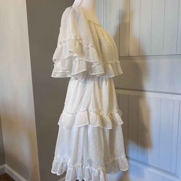 Love Riche White Ruffle Dress Small - Picture 12 of 15